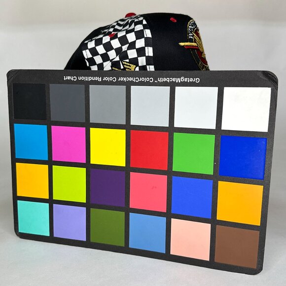 VTG Winston Cup NASCAR Black Red Snapback Cap Eagle B/W Checkered Sides - Picture 15 of 15